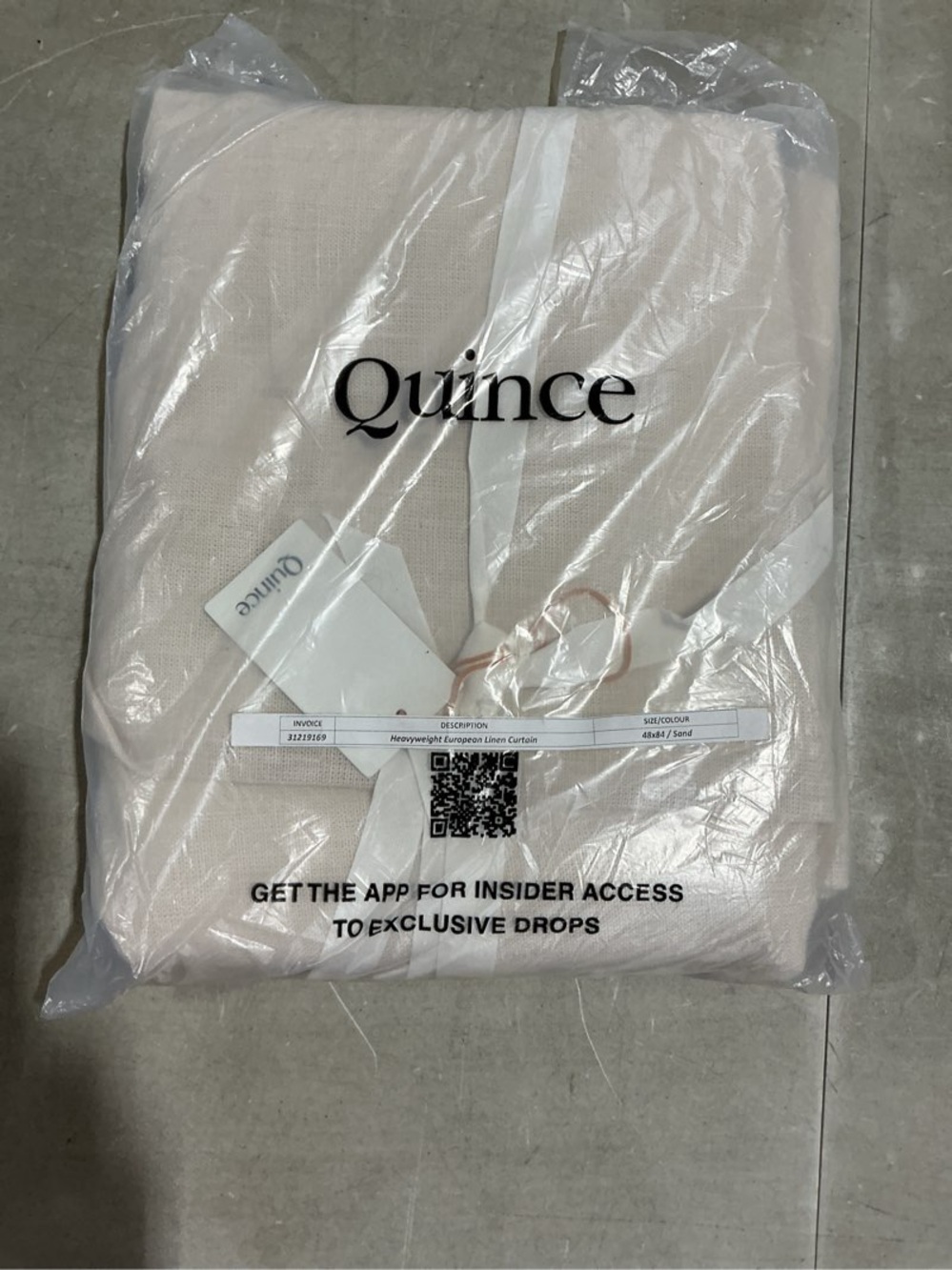 Quince  Heavyweight European Linen Curtain, 48x84, Sand Panel - NWT.